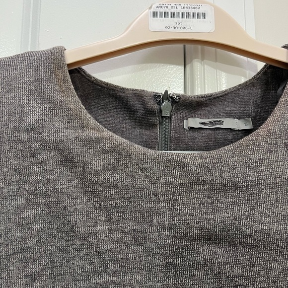 Cos Gray Double Layer Check Dress Size Medium - Picture 3 of 6